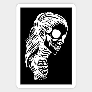 Skeleton Girl in White Sticker